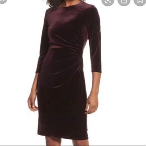 Eliza J Ruched Velvet Sheath Dress 6